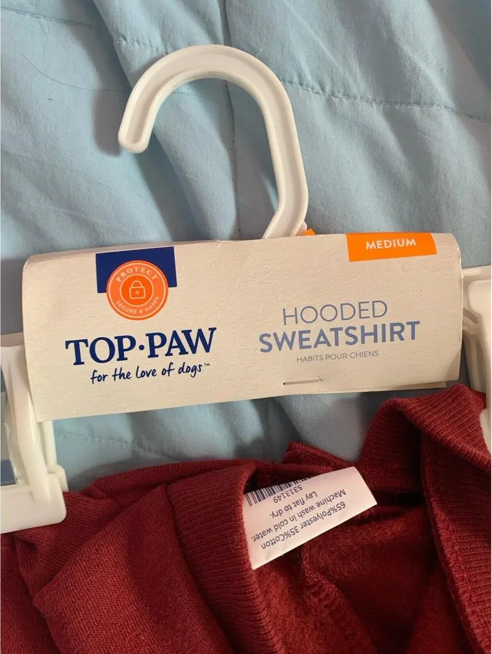 Top Paw Red Star Hooded Dog Sweatshirt – Medium Pet Hoodie